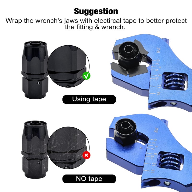 EVIL ENERGY AN Hose Fitting Adjustable Wrench Spanner Lightweight Aluminum 3AN-16AN Blue - Image 5